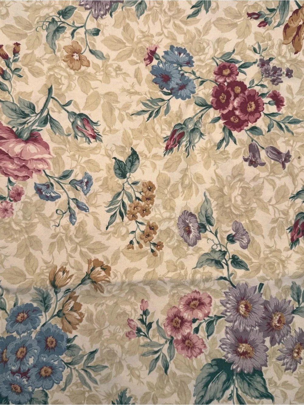 Vintage Floral Print Dan Rivers No Iron Percale Poly Cotton Twin Size Sheet Set